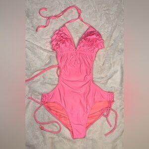 Pink cut out one piece Medium 7-9
